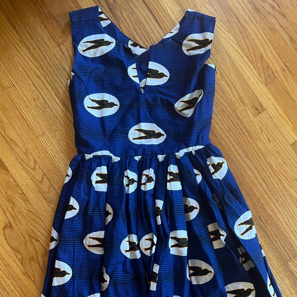 Blue Bird African print midi dress by Heritage Clothing (made in Africa).